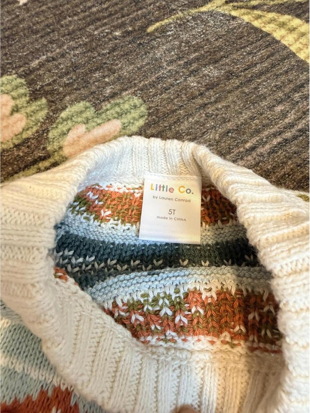 Little Co. by Lauren Conrad Fair Isle Sweater Toddler Girls 5T Cottagecore - Picture 2 of 2